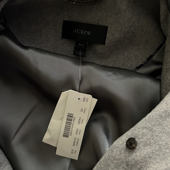 NWT - S/M - J. Crew Toggle Wool Cashmere Blend Cape Coat - Heather Gray - Picture 7 of 10